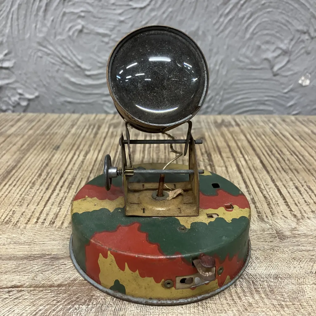 Tin Plate English Made Childs' Morse Code Lamp. H120mm (Vintage Condition) Image 1++