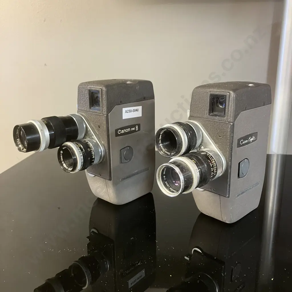 Canon 8mm Movie Cameras - Cine 8 (#39225) With 75mm f3.2 & 13mm f1.4 & Canon Eight With 13mm f1.8 & 38mm f1.8 Lenses Image 1++