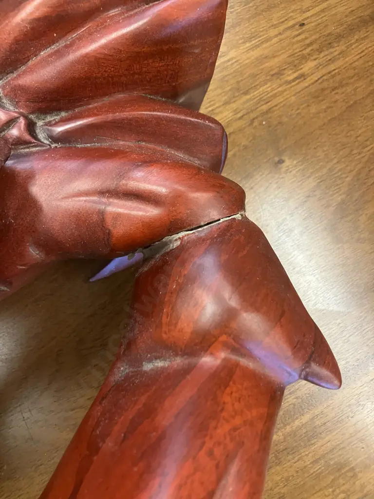 Large Carved Hardwood Crab With Hinged For Storage. H20 W48 D32cm (As Found) Image 1++