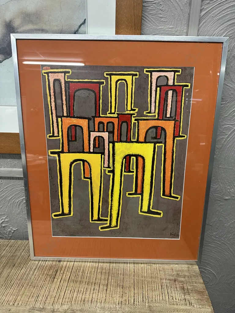 Framed Image Of The 'Viaduct' Signed Paul Klee H68,W56cm. Image 1++