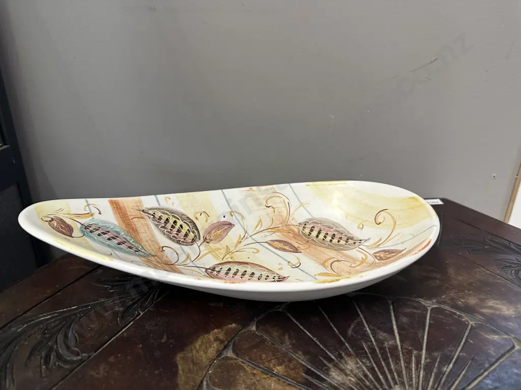 Vintage Mid Century Denby Glyn Ware Hand Painted Tear Drop Shape Dish Signed By Glen Colledge. H5.5 W3 D16.5cm1 Image 1++