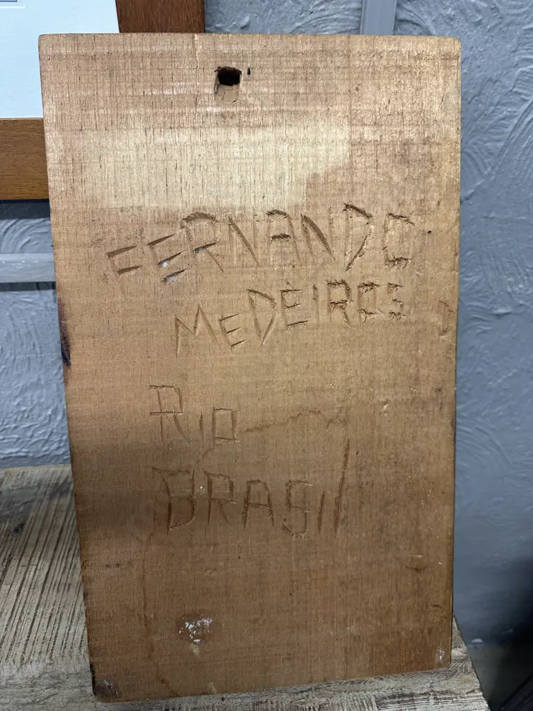 Wooden Carved Artwork Fernando Medeiros H50,W30cm. Image 1++