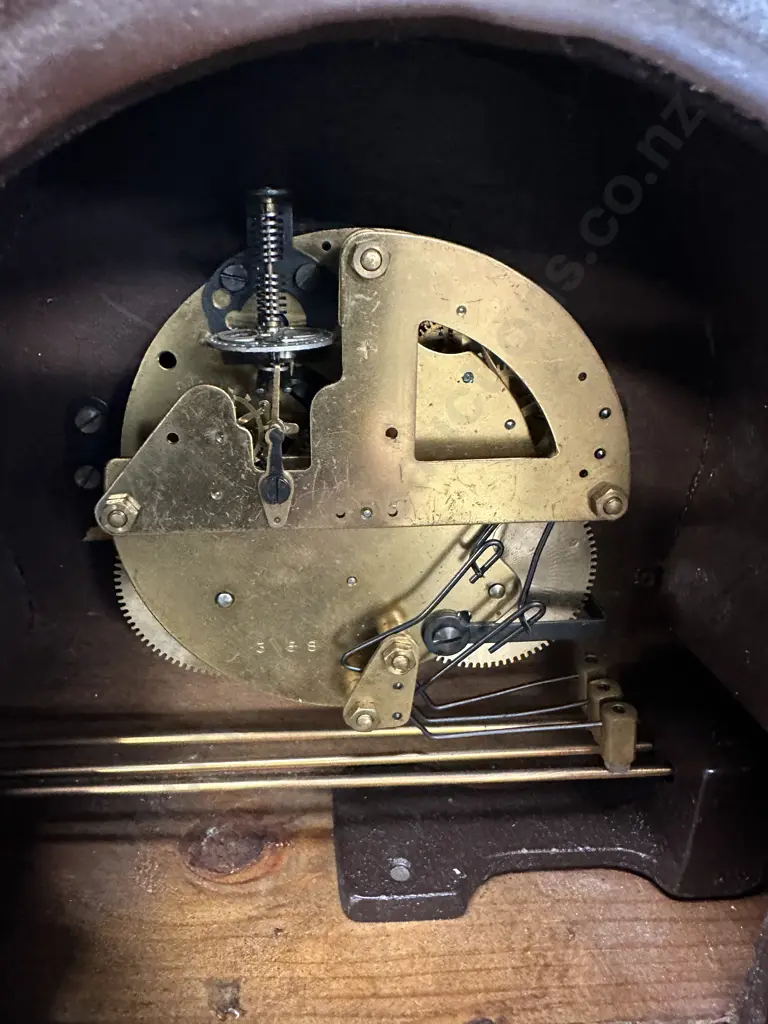 Art Deco German Mantle Clock 1950s Klieninges Schwebegang With Key, Clock Movement Stamped #3/68 Image 1++