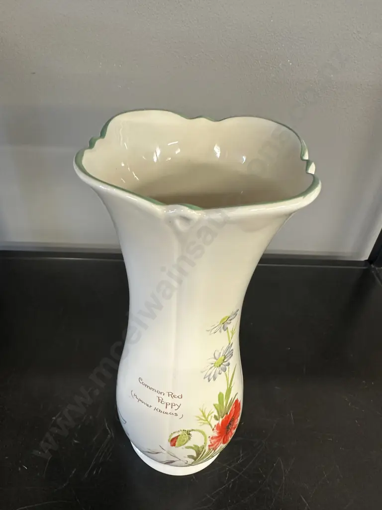 Country Diary Collection by Royal Winton Red Poppy 22cm Vase 1977 Richard Webb Ltd Image 1++