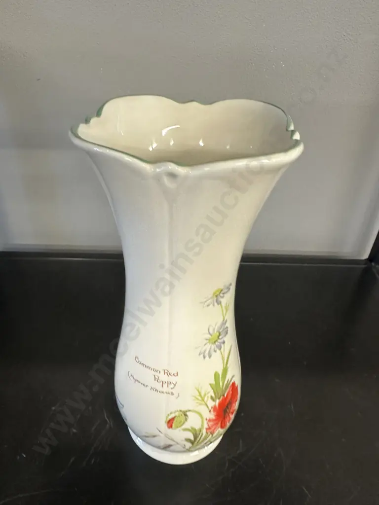 Country Diary Collection by Royal Winton Red Poppy 22cm Vase 1977 Richard Webb Ltd Image 1++