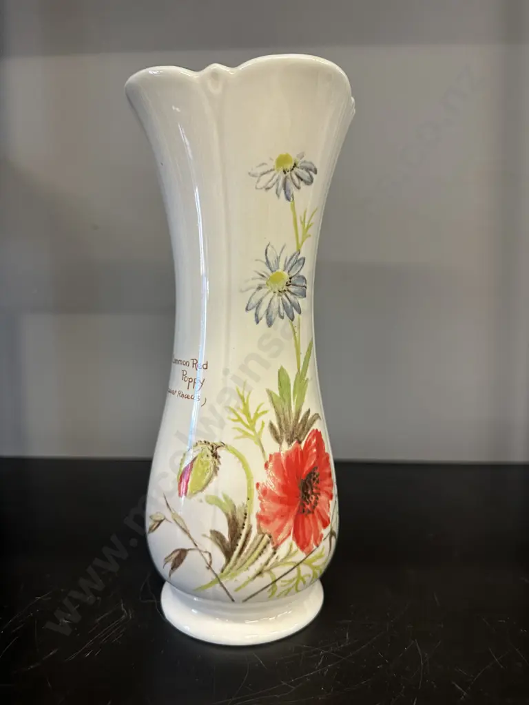 Country Diary Collection by Royal Winton Red Poppy 22cm Vase 1977 Richard Webb Ltd Image 1++