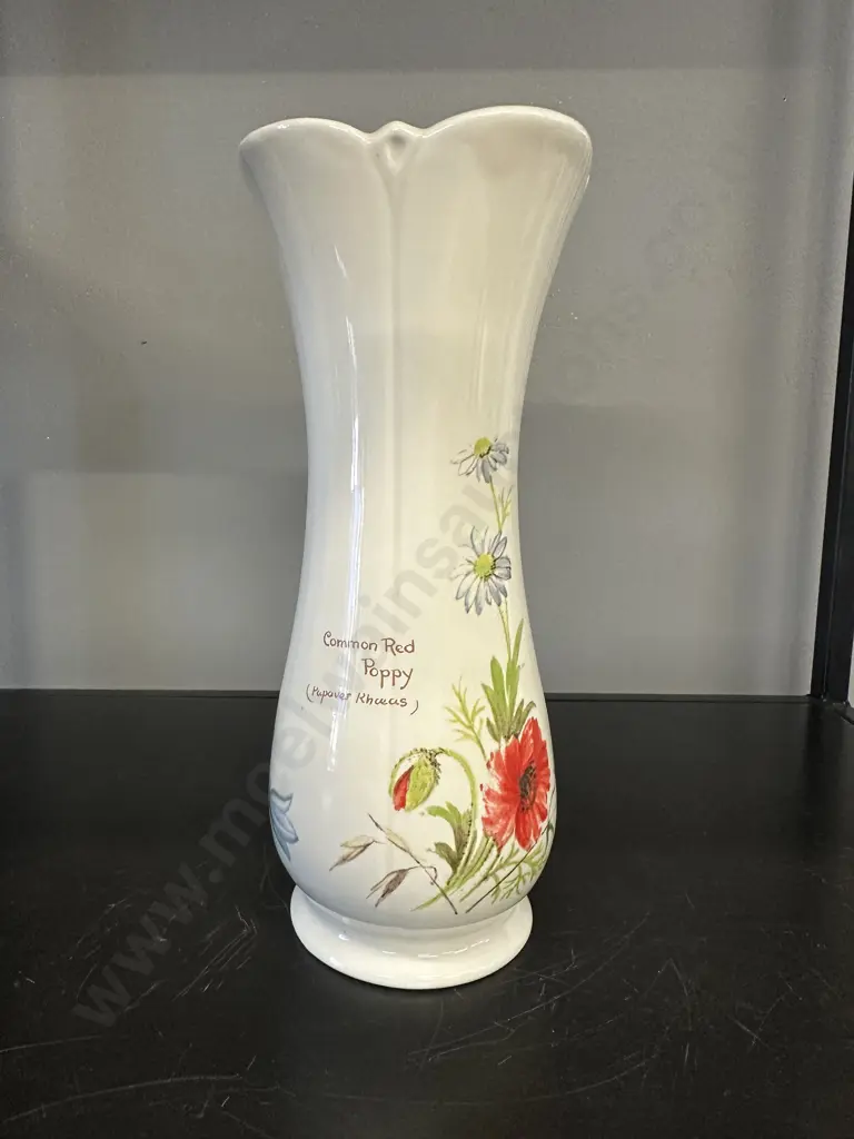 Country Diary Collection by Royal Winton Red Poppy 22cm Vase 1977 Richard Webb Ltd Image 1++