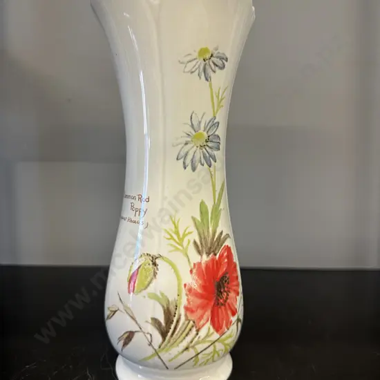 Country Diary Collection by Royal Winton Red Poppy 22cm Vase 1977 Richard Webb Ltd