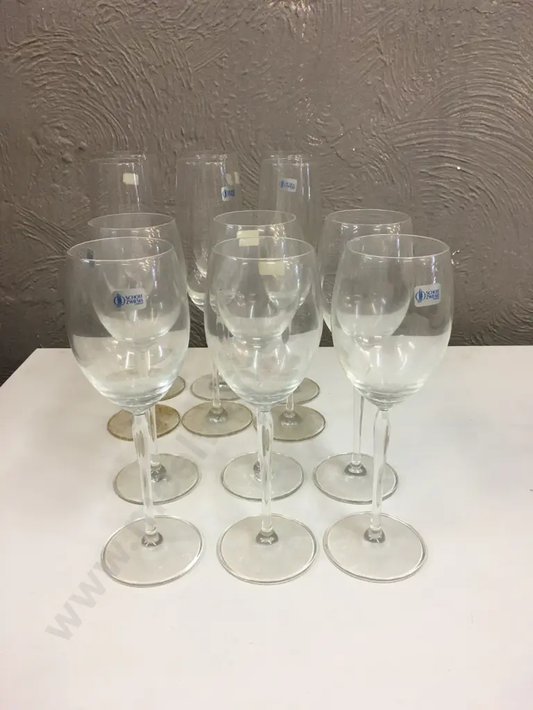 Vintage Schott Zwiesel Long Stem Set Of Six Crystal Wine & Champagne Glasses  Image 1++