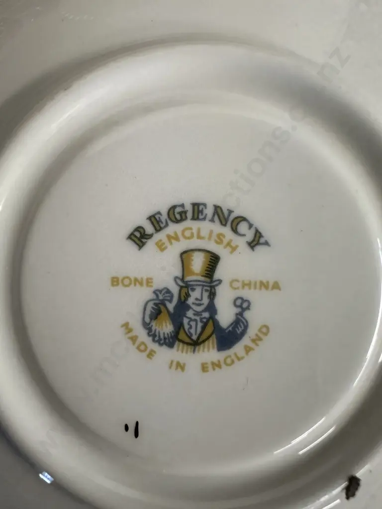 Regency English Bone China Charles & Diana Commemorative Tea Set - 6 x Trios & Cake Plate Image 1++