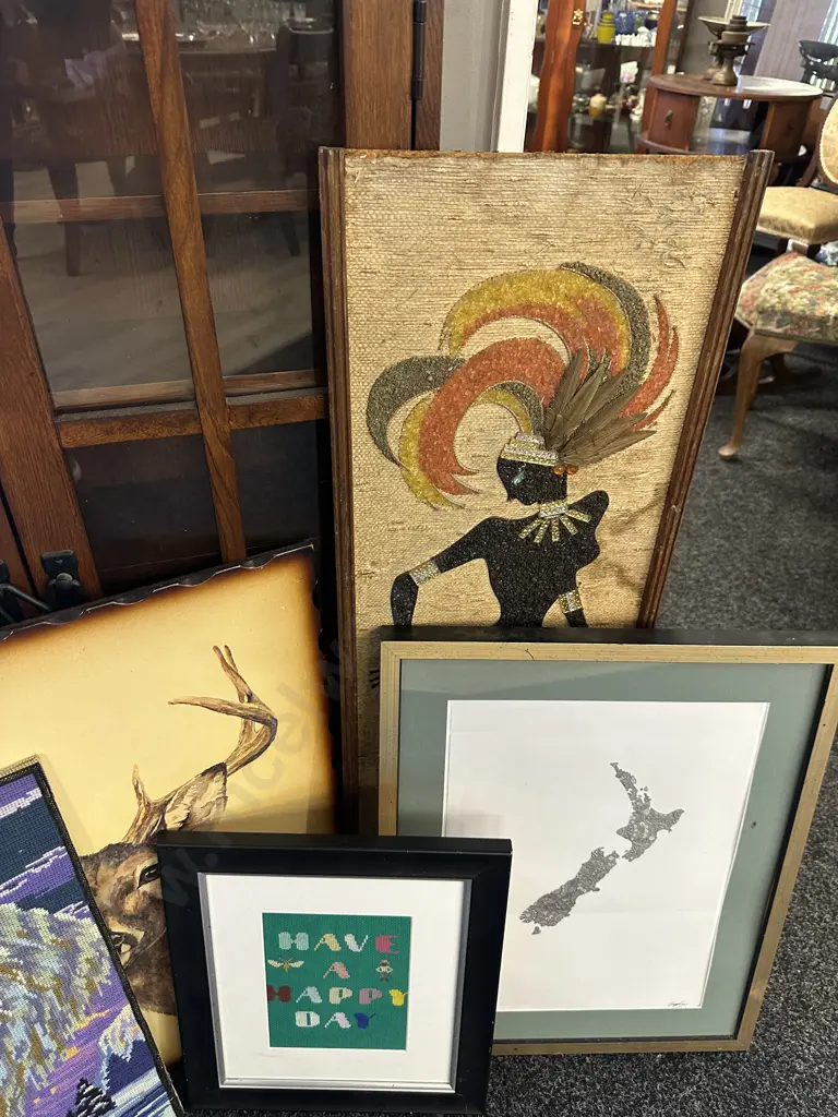 Selection Of Vintage Artwork Including Tapestry Image 1++
