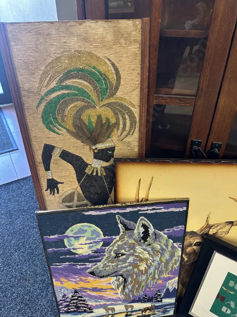 Selection Of Vintage Artwork Including Tapestry Image 1++