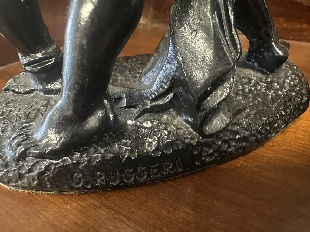 RUGGERI Chalkware African Musicians & CINESINA Figurine Image 1++