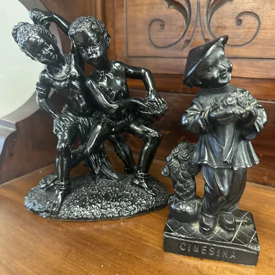 RUGGERI Chalkware African Musicians & CINESINA Figurine