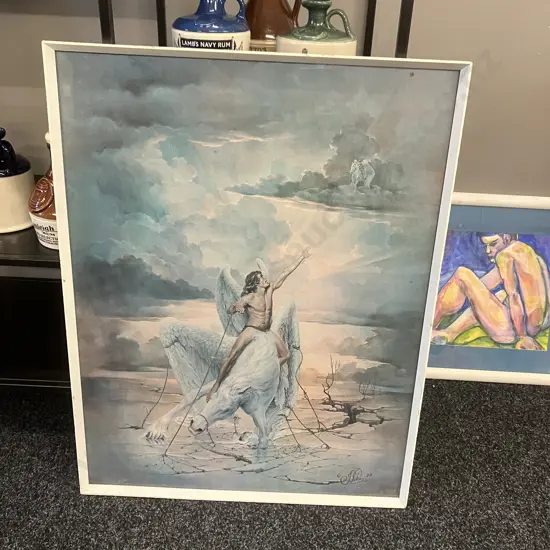 John Pitre "Restrictions" Framed Art Print. 77 x 59cm