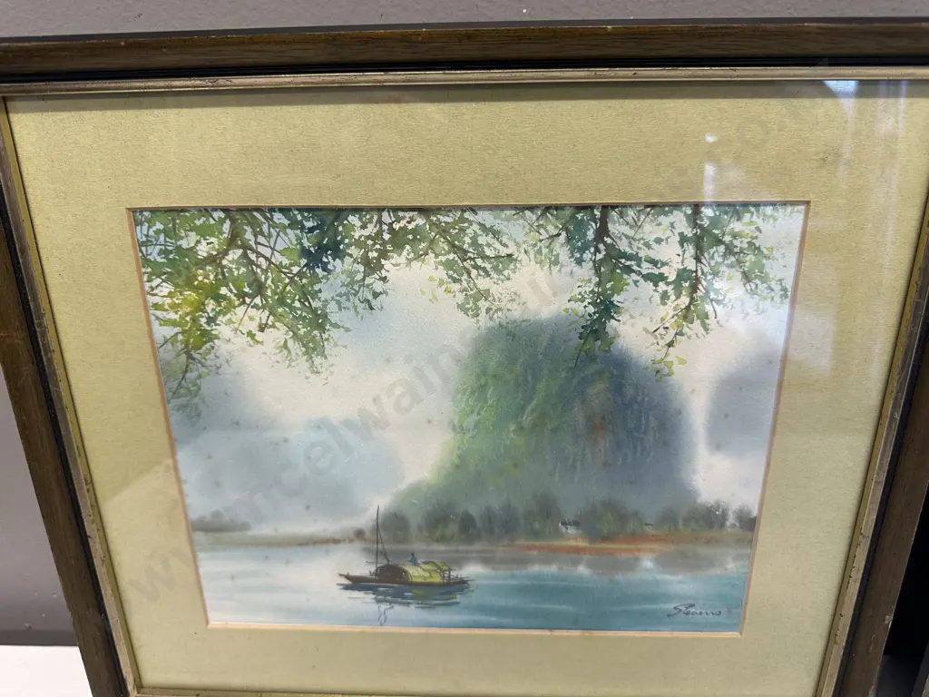 Pair Of Vintage Oriental Artwork Signed H30,W36cm. Image 1++