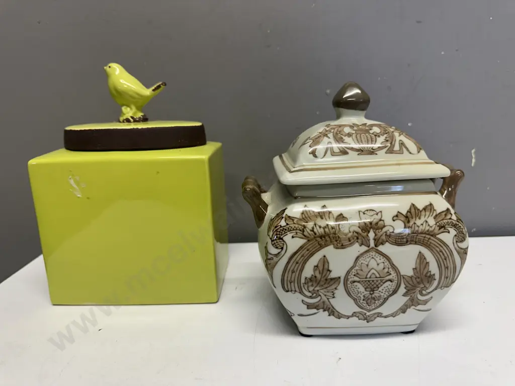 Decorative Lidded Ceramic Canisters Image 1++