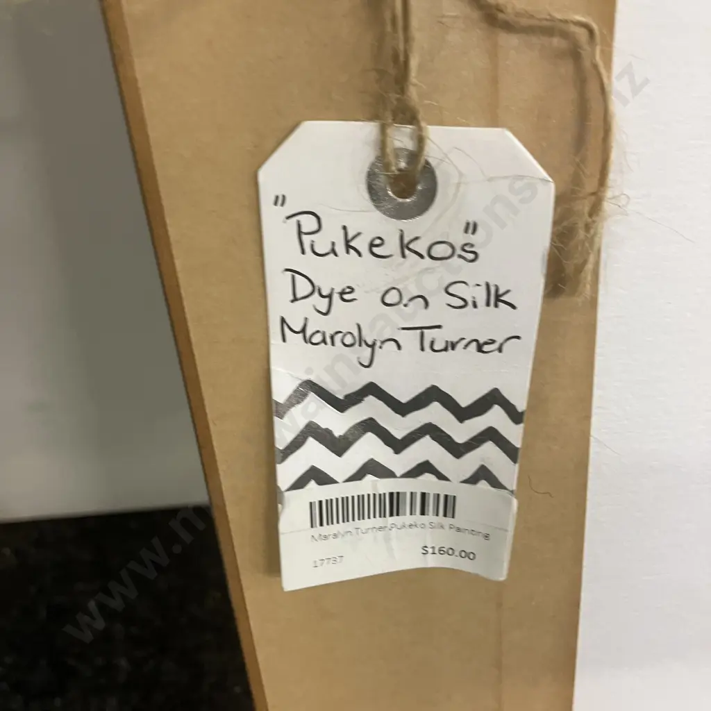 "Pukekos" By Marolyn Turner - Dye On Silk, Framed. 48 x 38cm Image 1++