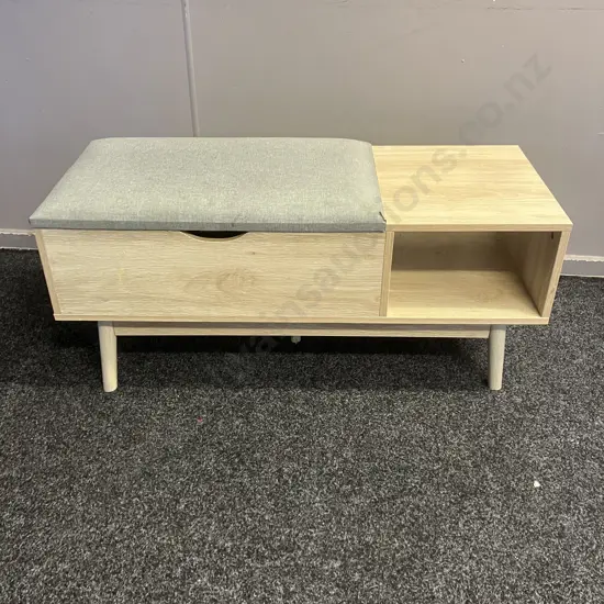 Telephone Table With Padded Seat. H44 W100 D40cm (As Found)