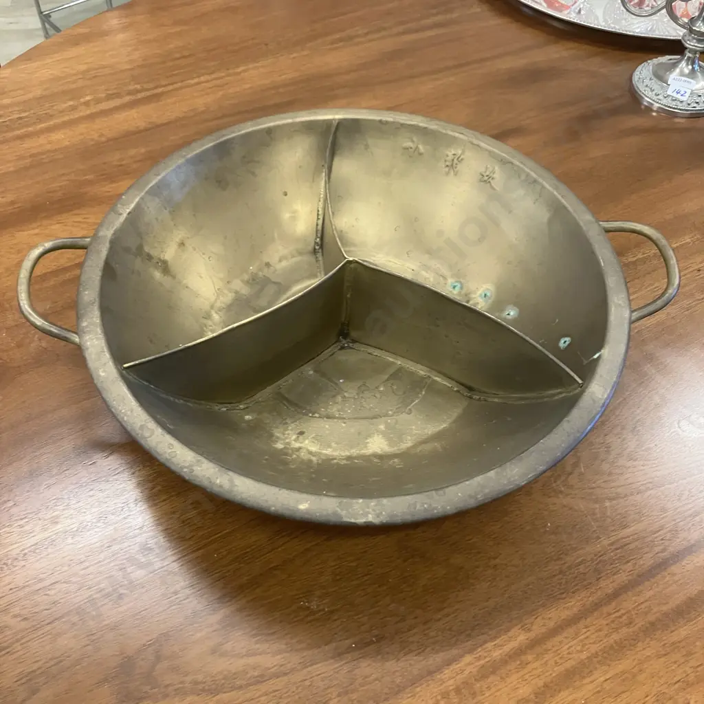 Vintage Chinese Bronze Hot Pot. 11 x 53cm Image 1++
