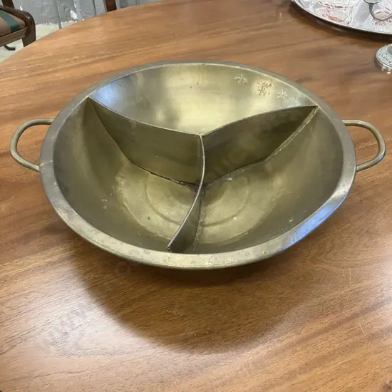Vintage Chinese Bronze Hot Pot. 11 x 53cm