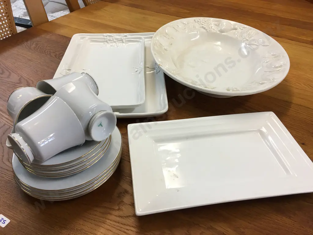 Selection Of White Platters & Tea Ware Image 1++