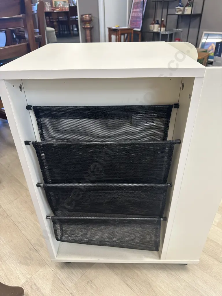 Cream Modular Cube Three Drawers, Shelve & Mesh Storage H67,W51,D38cm. Image 1++