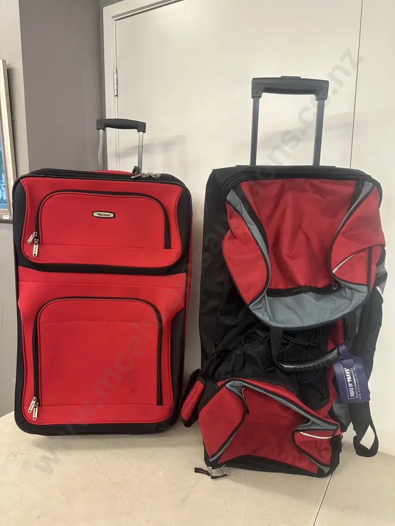 Red Flight Travel Case & Red Swiss Gear Roller Duffle (Stitching Coming Undone) Image 1++