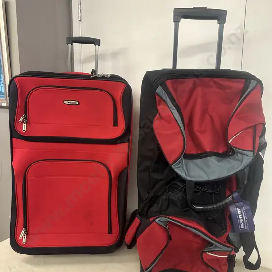 Red Flight Travel Case & Red Swiss Gear Roller Duffle (Stitching Coming Undone)