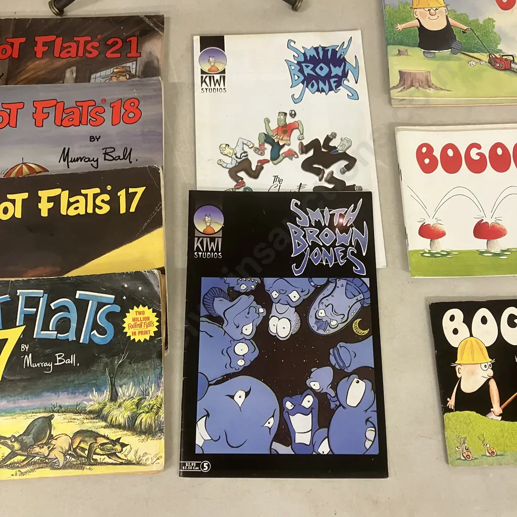 Bro Town Annual 2, Footrot Flats #7, 17, 18, 21, Bogor Books, Terry & The Last Moa Etc Image 1++