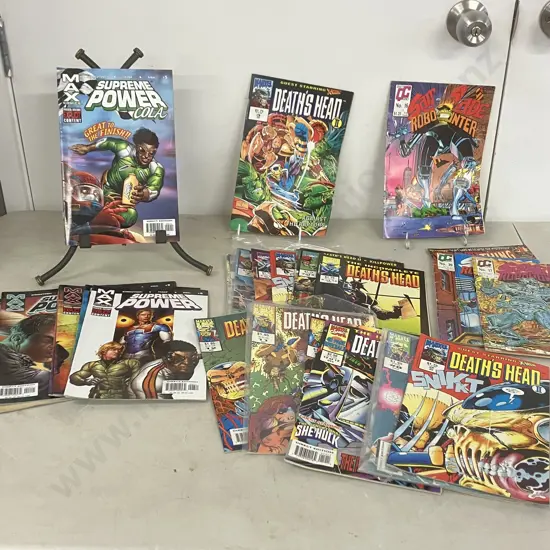 Marvel Comics  x 28 - Max Supreme Power & Deaths Head, With 3 x QC Comics Sam Slade Robo Hunter & Bat Thing