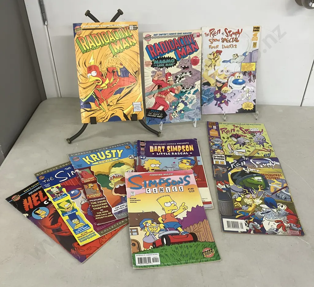 The Simpsons Radioactive Man #1000 & #88, Krusty #3, Forward Mulch #140 Etc With 3 Ren & Stimpy Comics Image 1++