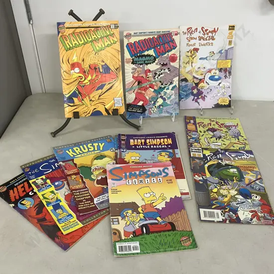 The Simpsons Radioactive Man #1000 & #88, Krusty #3, Forward Mulch #140 Etc With 3 Ren & Stimpy Comics