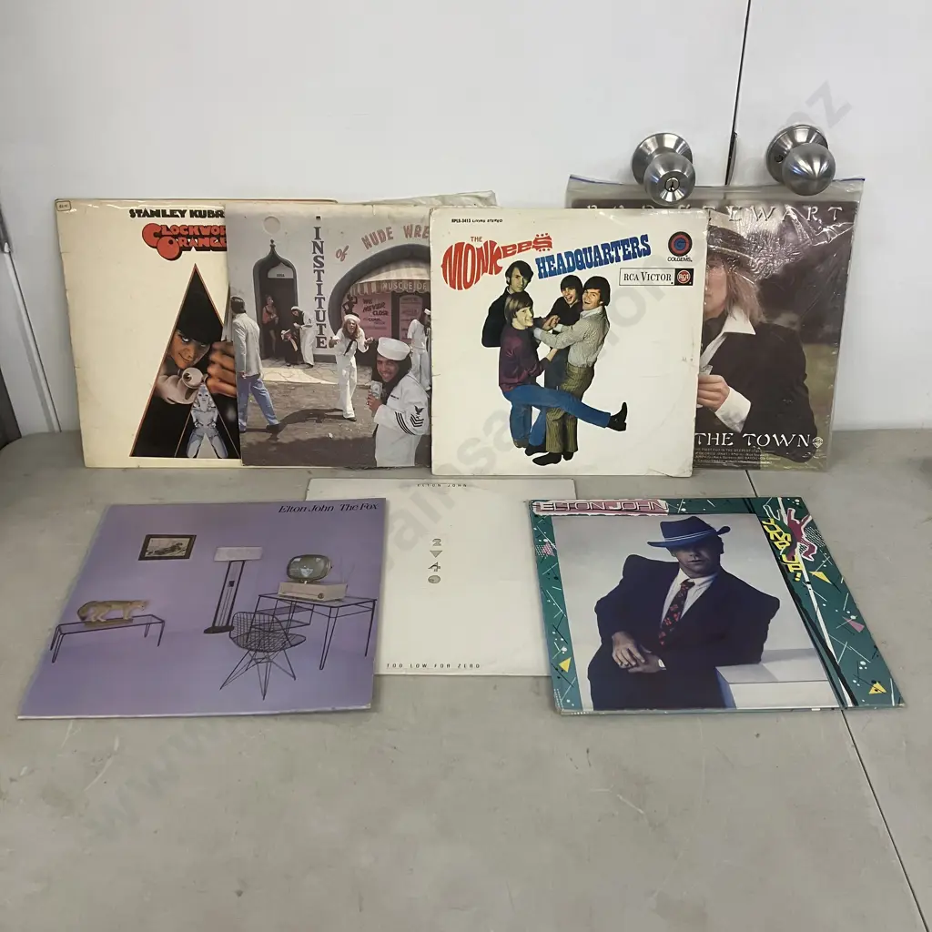 LPs - Alice Cooper Muscle Of Love, The Monkees Headquarters, Clockwork Orange, Rod Stewart & 3 x Elton John Image 1++