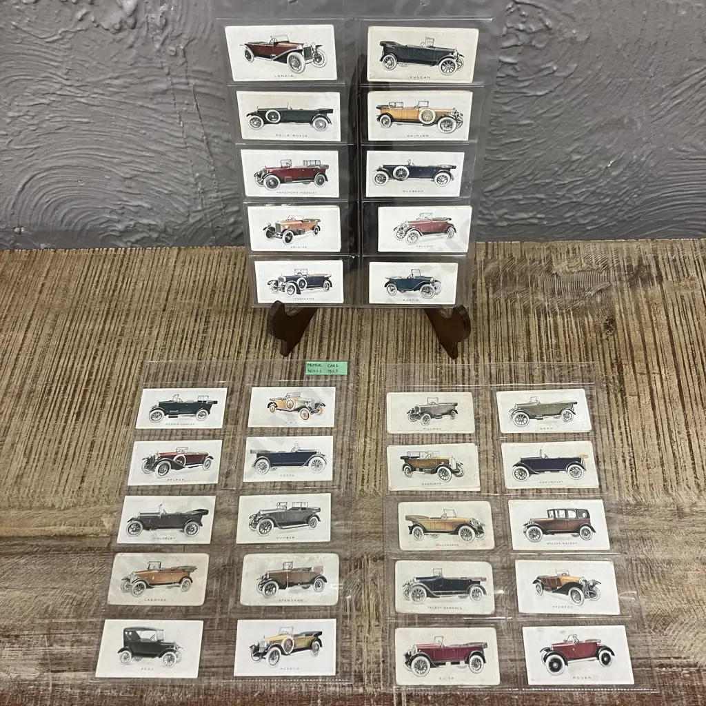 1923 Vintage Will's Cigarette Cards - Motor Cars x 40 (48 Card Set) Image 1++