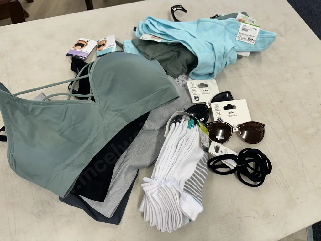 Assorted Ladies Under Garments, Hair Ties, Socks & Sunglasses Size 16-20 Image 1++