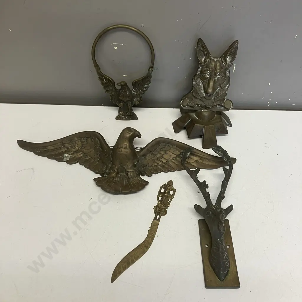 Bronze & Brass Eagles, Alsatian, Deers Head, Letter Opener Image 1++