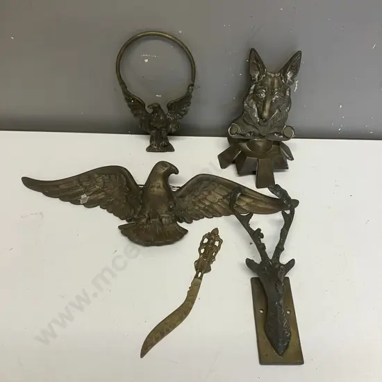Bronze & Brass Eagles, Alsatian, Deers Head, Letter Opener