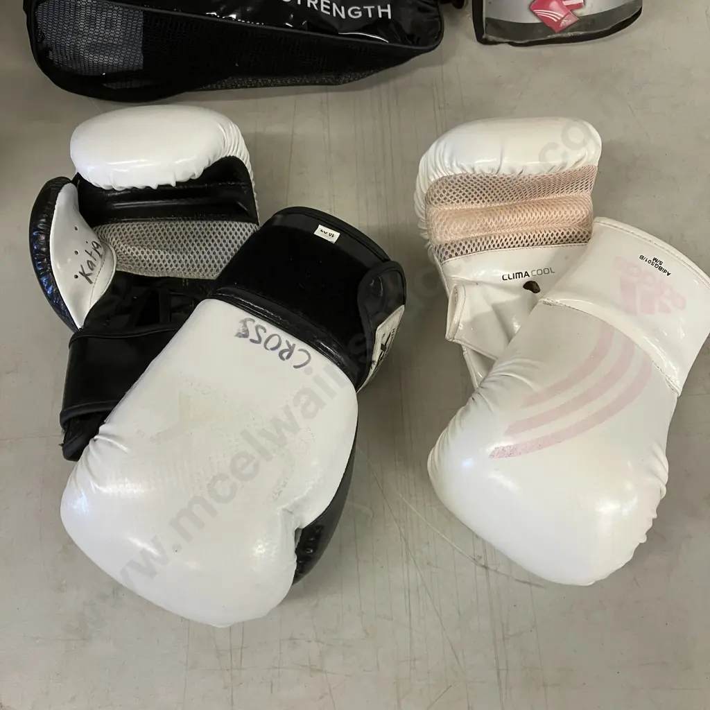 Adidas Bag Gloves adiBGS01B Size S/M & UBX Boxing Gloves 10oz Pro Style Training Image 1++