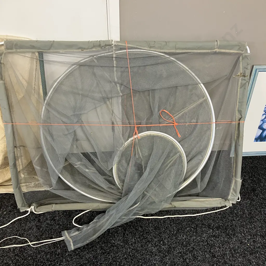 Pair of Whitebait Sock Nets. 76 x 107cm (Both Have Mice Damage) Image 1++