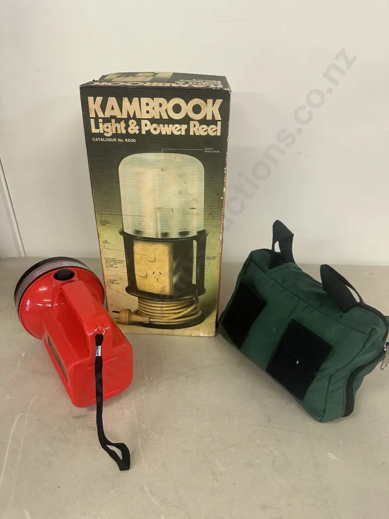Arlec White Pointer LED Torch, Kambrook Light & Power Reel, First Aid Kit Image 1++