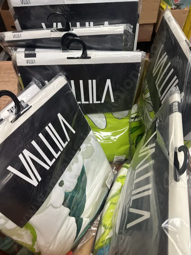 Assorted New VALLILA Fabric Curtains  140x240cm Lime Green Tones Image 1++