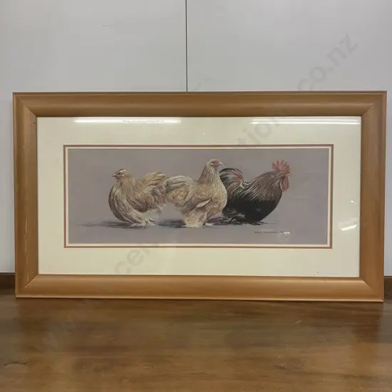 Susan Worthington 1996 Framed Bantam Print In Rimu Frame. 48 x 86cm