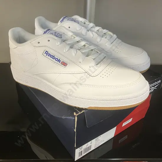 Reebok Club C 85 White / Royal / Gum Tennis Style Mens Sneakers, Size UK11 EU45.5