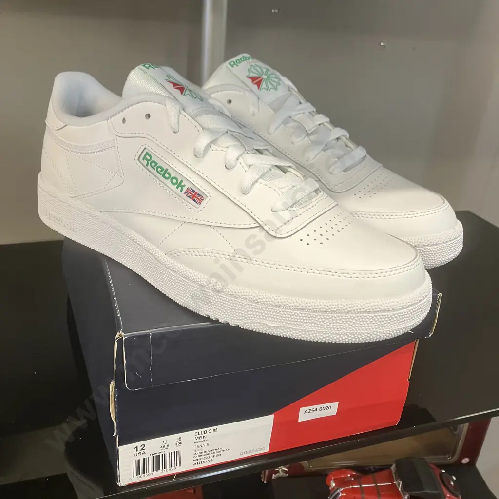 Reebok Club C 85 White / Green Tennis Style Mens Sneakers, Size UK11 EU45.5 Image 1++