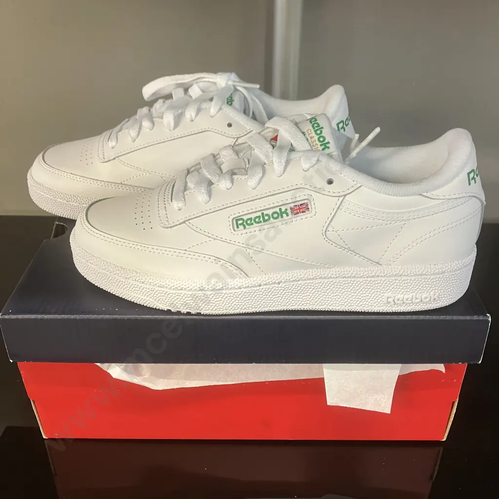 Reebok Club C 85 White / Green Tennis Style Mens Sneakers, Size UK4 EU36 Image 1++