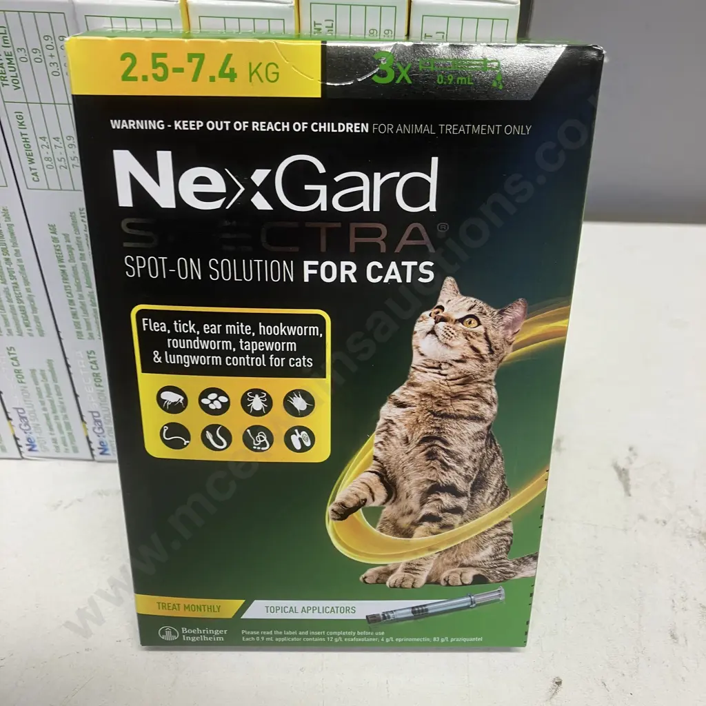 NexGard Spectra Spot-On Solution For Cats (2.5 - 7.4Kg) - 10 x 3pk. Exp 01/2026 Image 1++