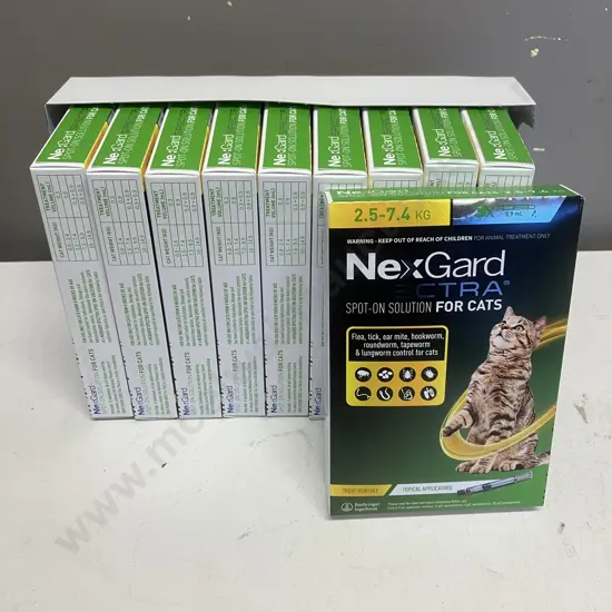 NexGard Spectra Spot-On Solution For Cats (2.5 - 7.4Kg) - 10 x 3pk. Exp 01/2026