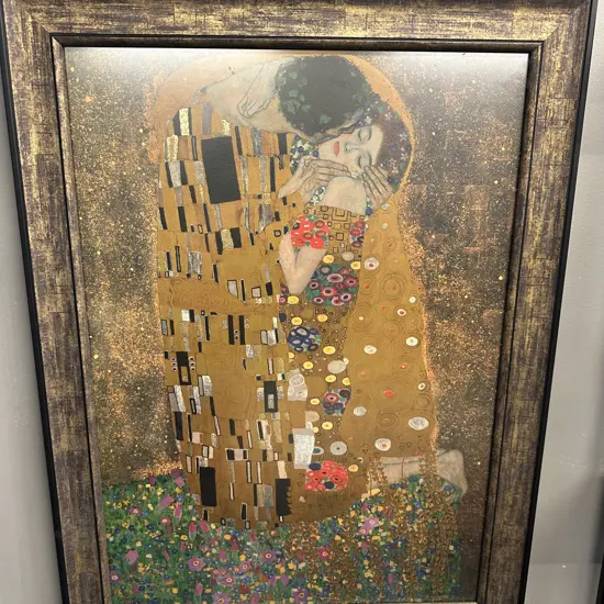 "The Kiss" Framed Artwork By Gustar Klimt