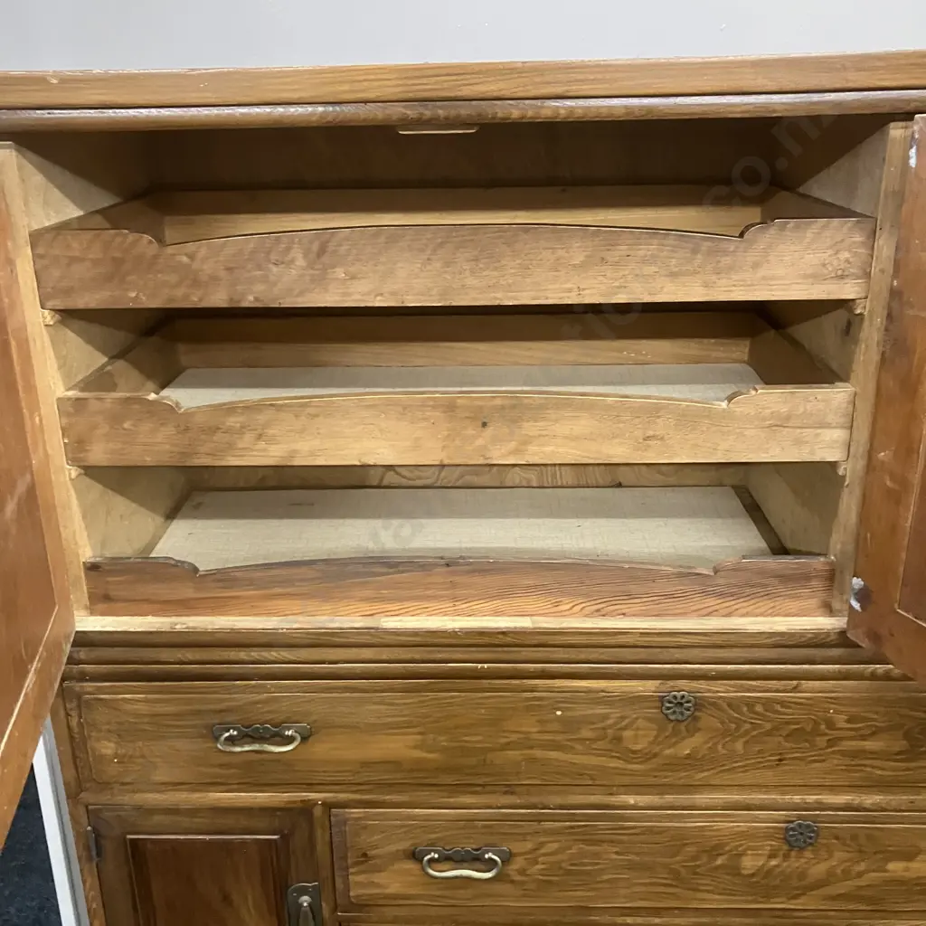 Vintage Antique Japanese Tansu Chest, 3 Piece. H167 W135 D42cm Image 1++